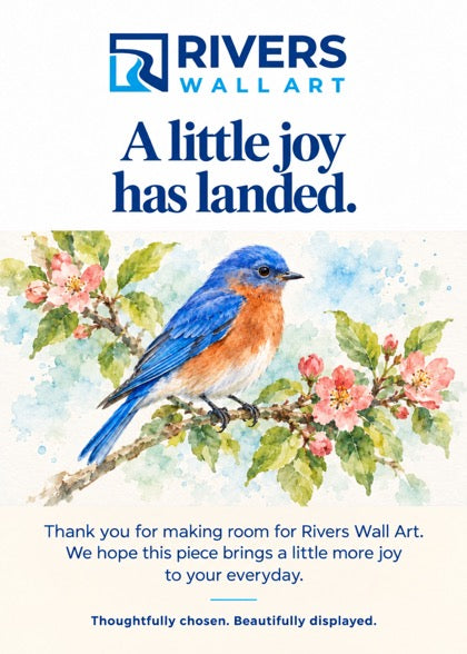 Rivers Wall Art bird watercolor welcome insert